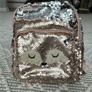 Mini sequin Cat Backpack with flip sequin